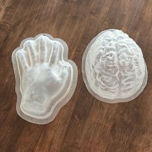 Halloween Clear Opaque Jello Hand and Brain Molds